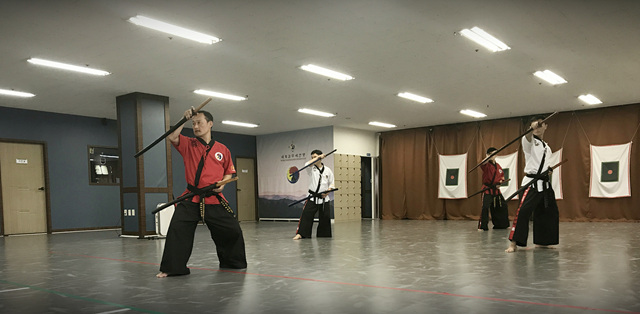 A Taekwondo master from Singapore visits the Kummooyeh HQ training center for the Kummooyeh instructor course.